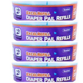Diaper Pail Refills Compatible with Diaper Genie and Munchkin Pails, Scented, 1280 Count (4-Pack,320 Count)