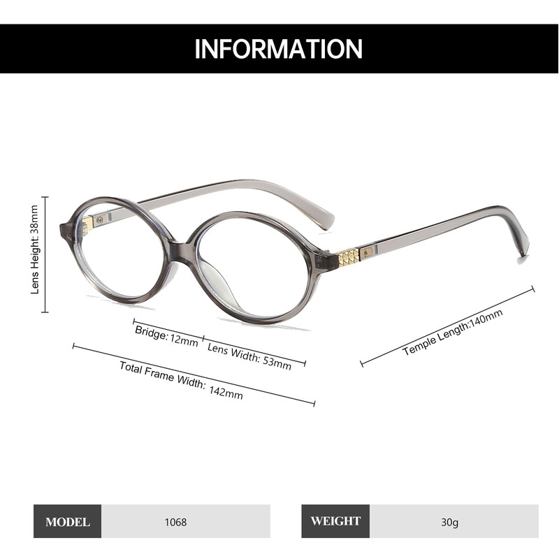YAMEIZE Small Oval Blue Light Glasses Women - Men Retro