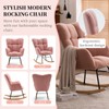 NIOIIKIT Nursery Rocking Chair Teddy Upholstered Glider Rocker Rocking Accent