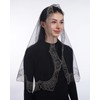 Bozidol Church Catholic Veils for Women, Black Gold Long D