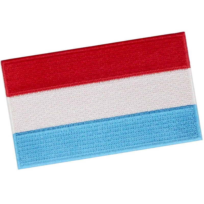 Luxembourg Flag Embroidered Iron On Sew On Patch