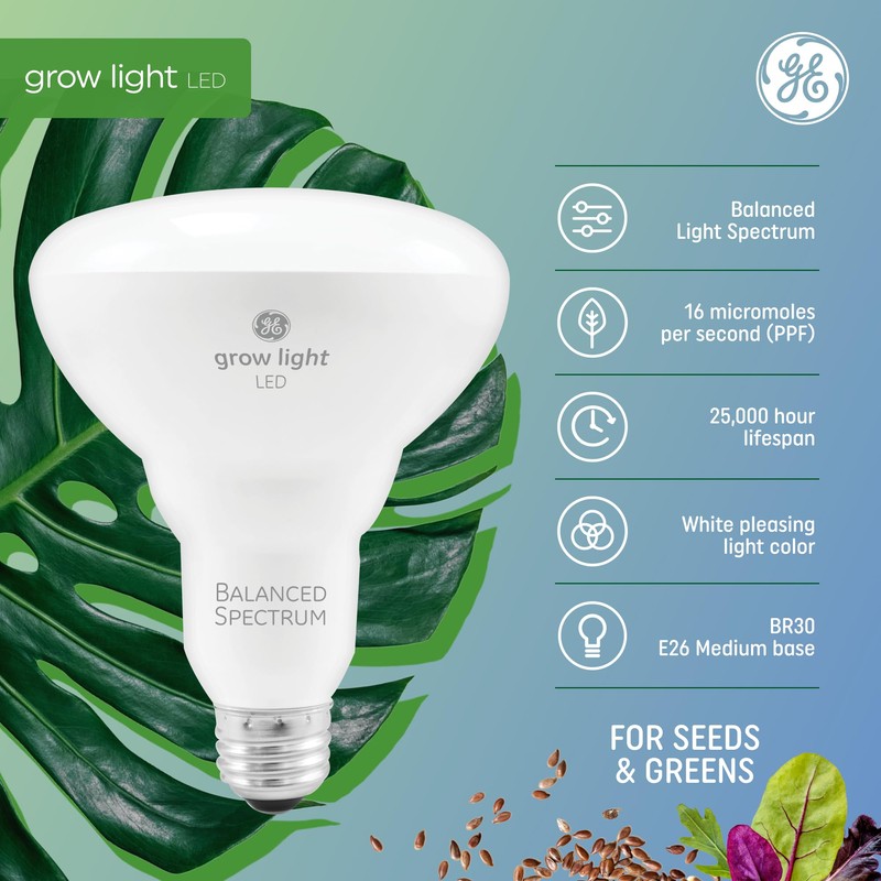 GE Grow Lights for Indoor Plants, BR30 Indoor Floodlight, LED