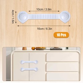 Businey 10 Pack Cupboard Locks for Children, Child Locks for Kitchen Cupboards, Baby Proofing Cabinets Drawer Locks for Toilet Fridge Drawers Cabinets