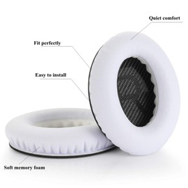 Almohadillas de repuesto para auriculares Bose Quietcomfort QC15 QC25 QC35 35 ii (blanco)