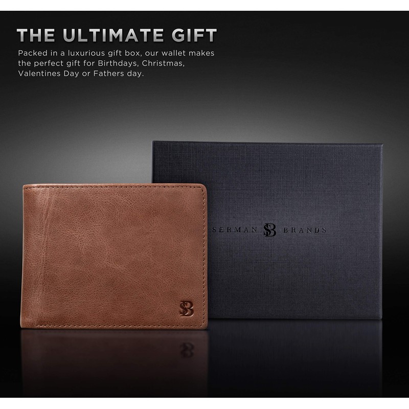 SERMAN BRANDS 2 ID Window Wallet for Men RFID Blocking