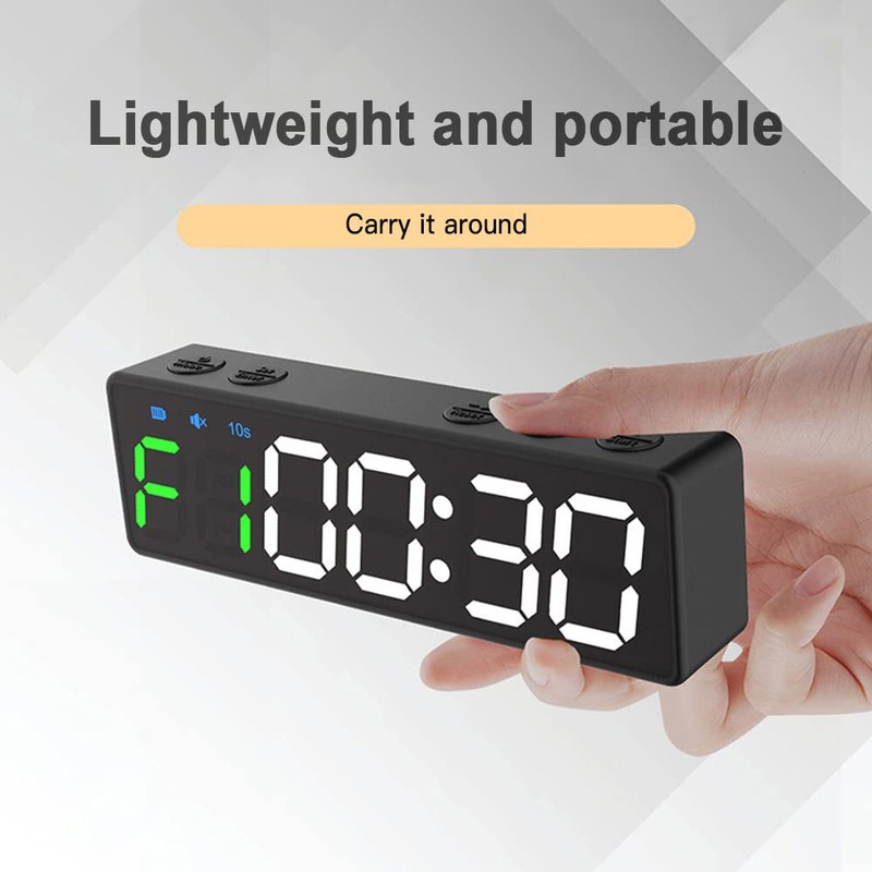 WENCHUAN Mini Gym Timer Reable Stopwatch Portable Countdown/up Clock with