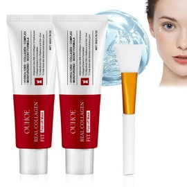 Collagen Mask, Collagen Mask, Peel Off Mask, Collagen Night Wrapping Overnight Mask Face, Organic Collagen Real Deep Face Mask, Collagen Tear Mask for Moisture, Anti-Wrinkle, Anti-Ageing, 50 g x 2