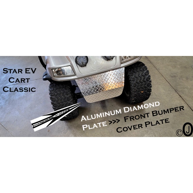 Star ev Classic Golf Cart Highly Polished Aluminum Diamond Plate
