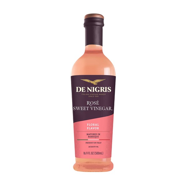 De Nigris Sweet Rosé Wine Balsamic Vinegar Of Modena 16,9 Oz (500ml) | Red Wine Vinegar Sweet And Sour Condiment