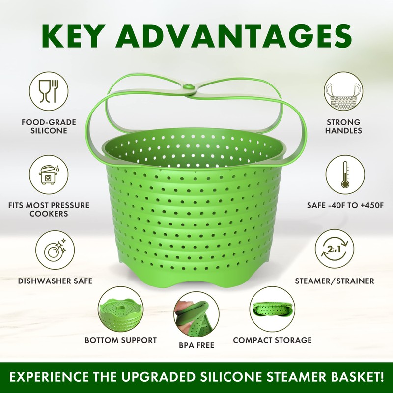 Avokado Silicone Steamer Basket for 3qt Instant Pot [6qt, 8qt