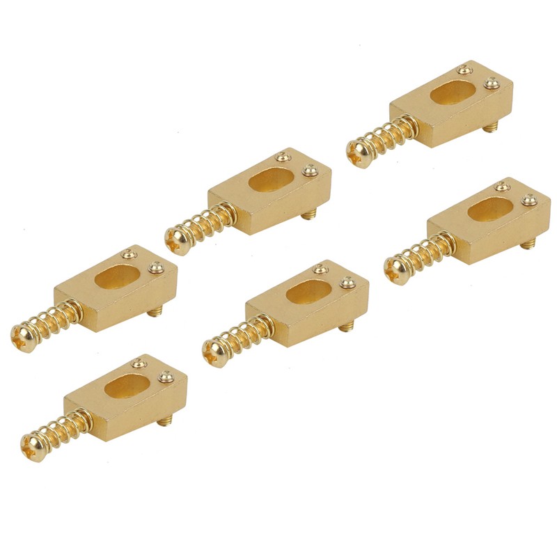 6Pcs Guitar Bridge Saddle Brass String Saddles Replacement Electric Guitar