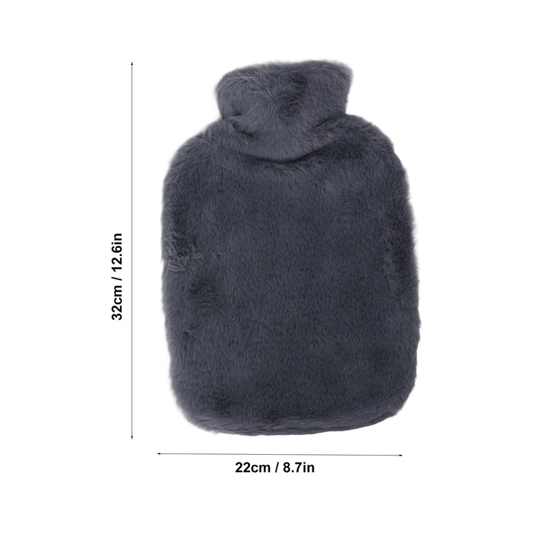 Plush Hot Water Bottle with Soft Plush Cover 2000ml Anti