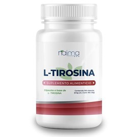 NAIMA L-Tirosina, 100 Cápsulas  Suplemento Alimenticio 100 Puro y Natural Energía, Concentración, Bienestar General  Sin Aditivos                     