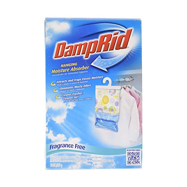 DampRid FG80FF Fragrance Free Hanging Moisture Absorber