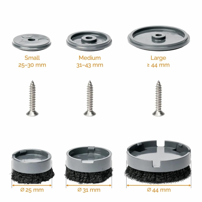 Footclick 2 - Scratch-proof screw-on glide for wooden furniture legs