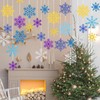 48pcs Snowflake Cutouts Glitter Paper Snowflakes Blue Sliver Golden Purple