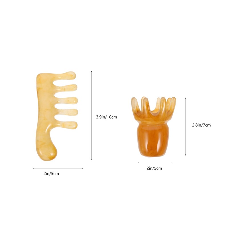 Healeved 4 Pieces Resin Massage Comb, Gua Sha Stone Facial