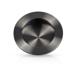 Gedotec Lady, sliding door handle, shell handle, recessed, 1 piece, handle shell, sliding door, brushed stainless steel, round handle bowl, diameter 50 mm, sliding door fitting for inlet, furniture