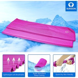 Sukeen Cooling Towel (40"x12"), Ice Towel Sets,Soft Breathable Chilly Towel,Microfiber Towel for Yoga,Sport,Running,Gym,Workout,Camping,Fitness,Workout & More Activities