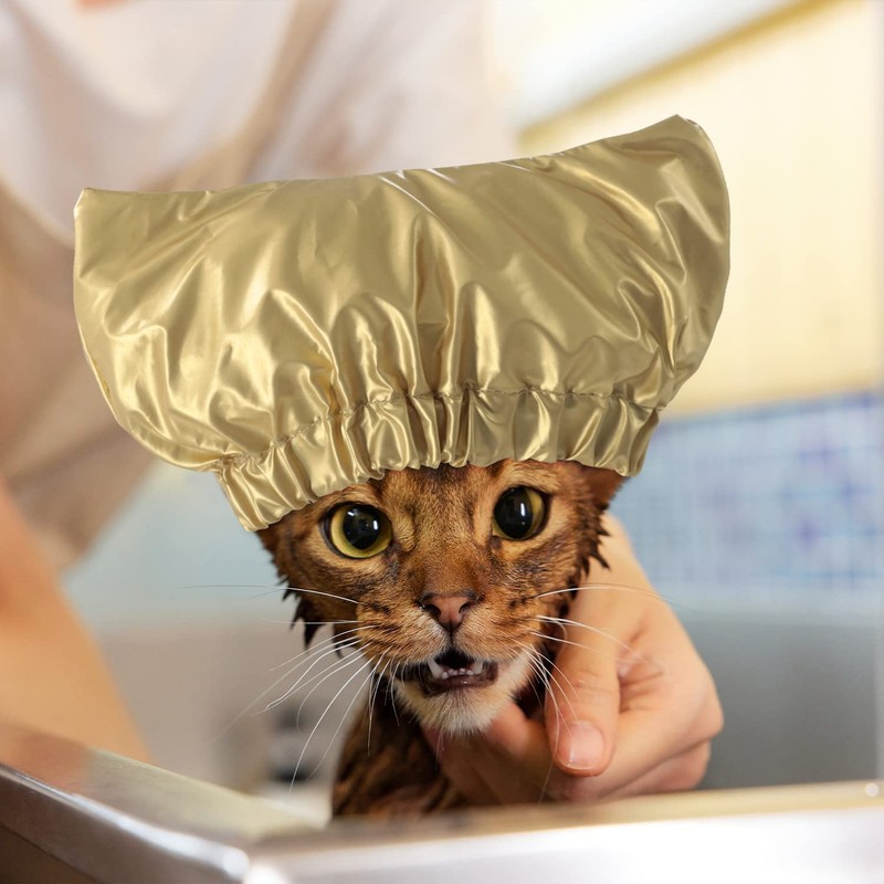 Pet Shower Cap Waterproof Reusable Bath Ear Covers with Adjustable