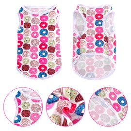 Pistha Dog Shirts Cute Summer Dog Clothes Soft Pet T-Shirt Printed Puppy Shirt for Small Medium Dogs Cats Girl(Candy,M)