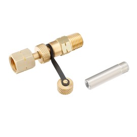 MEASUREMAN Brass Gauge Adaptor 1/4NPT Female，2-1/2 OAL x 1-2/5" x 1/8" Probe with Stainless Steel Sheath，Pressure Gauge Fitting kit (2Pack)