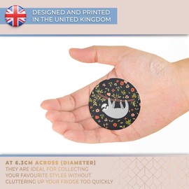 Destination Vinyl ltd Magnet for Refrigerator, Fridge - Cute Lazy Sloth Flowers Floral Girls for Office, Cabinet and Whiteboard, Magnetic Stickers, 8411