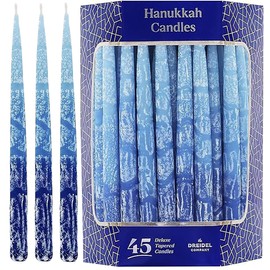 The Dreidel Company Hanukkah Candles Multi Blue Hued Frosted Deluxe Tapered Candles (Single-Pack)