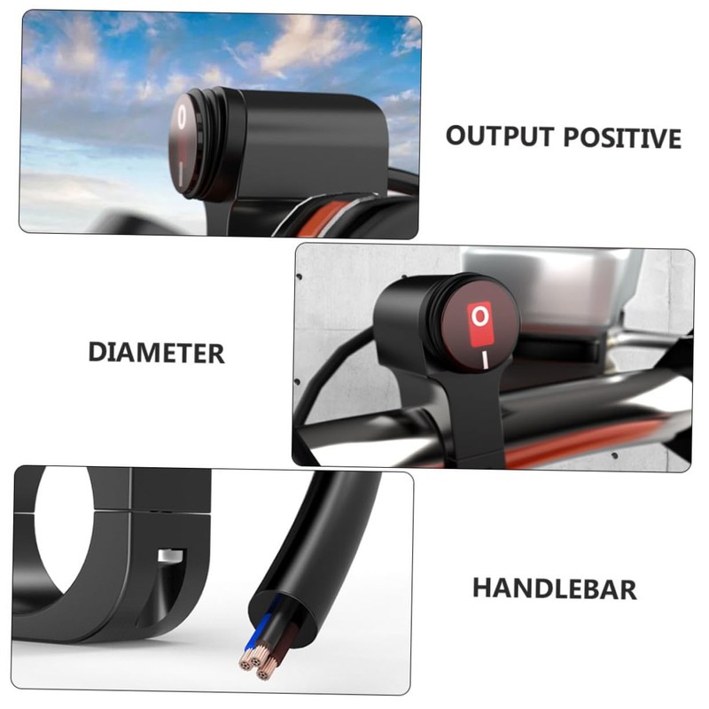 Outanaya Motorcycle Handlebar Switch for Emergency Light Control Compatible with