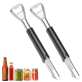 XTDMJ Adjustable Can Opener, Pack of 2, Adjustable Can Opener, Stainless Steel Jar Opener, Multifunctional Lid Opener for Seniors, Weak Hands