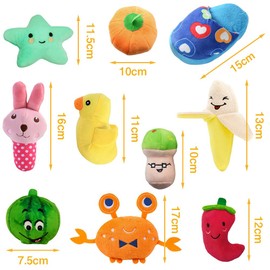YBGGJO Dog Toy, Dog Rope Toy, Set of 10, Plush Toy, Squeaky Toy, Throwing Toy, Cute, Funny, Chewing, Teeth Brushing, Cotton, Lack of Exercise, Stress Relief, Durable, Suitable for Puppies, Small Dogs
