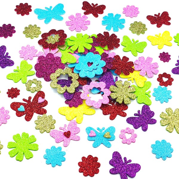 IFKEGON Foam Flower Stickers, Puffy Self Adhesive Shapes Materials,Suitable for