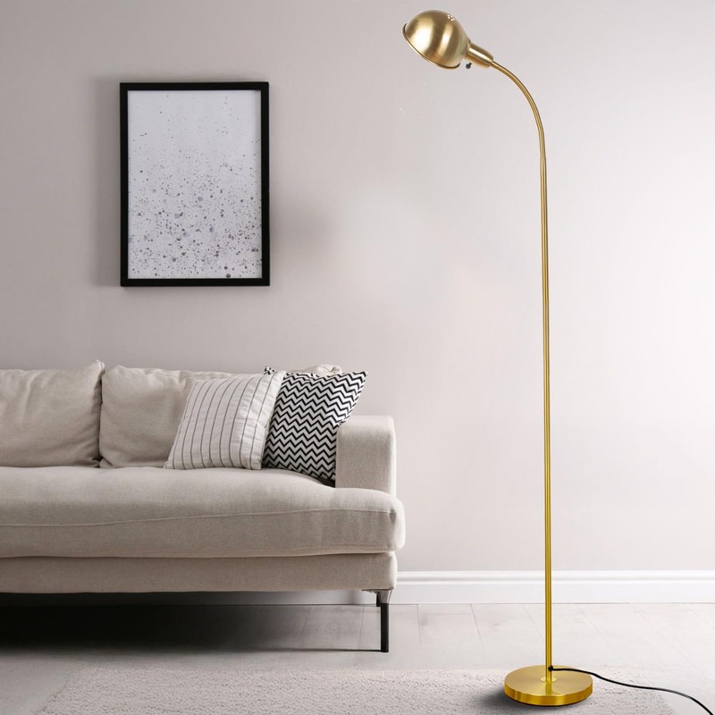 LALISU Dimmable Floor Lamp with Flexible Gooseneck and Rotatable Shade,