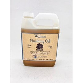 Chalk Mountain Brushes Walnut Oil Wood Finisher, Restorer and Sealer. Food Safe Preserve & Beautify Finished & Unfinished Wood (8oz)