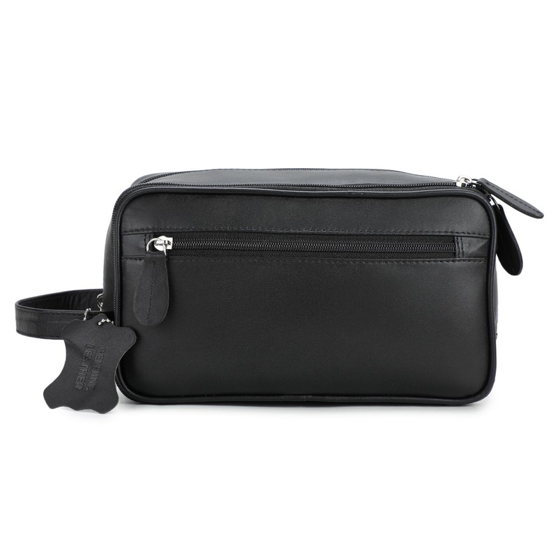 Mens Travel Toiletry Wash Bag Leather Washbag Toiletries Shaving Bag