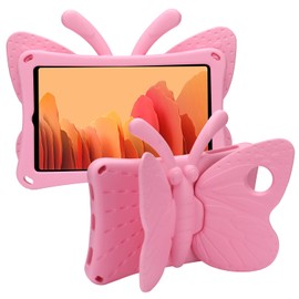 JGY Fire HD 10 Kids Tablet 10.1 11th Gen Pretty Butterfly Case for Kids Girl EVA Foam Full Cover Sturdy Fire HD 10 Case with Stand Pencil Holder Shockproof Rugged Case for Fire HD 10 Tablet (Pink)