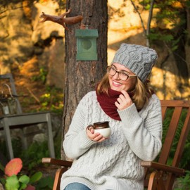 Relaxdays 10026317_747 Squirrel Feeder 17.5 x 14 x 25 cm Dark Green