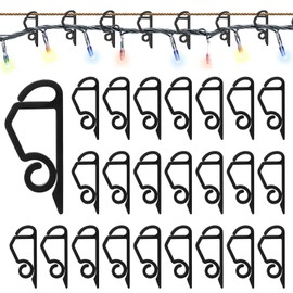 Pilikoll 200 Pcs Black Gutter Clips for Christmas Lights Christmas Light Clips Plastic Gutter Hooks Detachable Light Clip Light Hanger Hooks for Christmas Lights, String Light, Fairy Lights