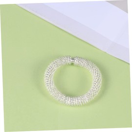 Mobestech 5pcs Metal Ring Massage Bracelet Acupressure for Wrist Chinese Traditional Health Care Silver Tone One Size