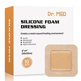 Med Apósito Espuma Silicona Pulgadas Almohadilla Adhesiva Impermeable Cuidado Heridas Vendaje Central Súper Absorbente Dolor Presión Úlcera Diabética