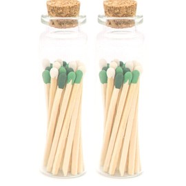 River Birch St. Patrick Blend Tip Decorative Matches | 40+ Small Premium Wooden Safety Matches | 2 Bottles of 20+ Matches Each with Striker on Bottom | Home Decor