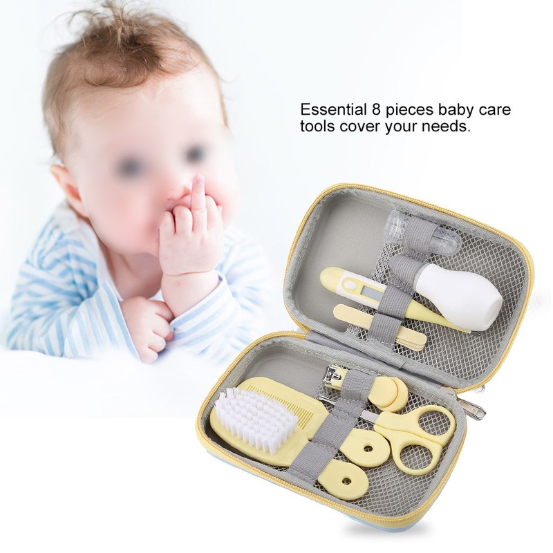 8pcs Convenient Daily Baby Nail Clipper Scissors Hair Brush Comb