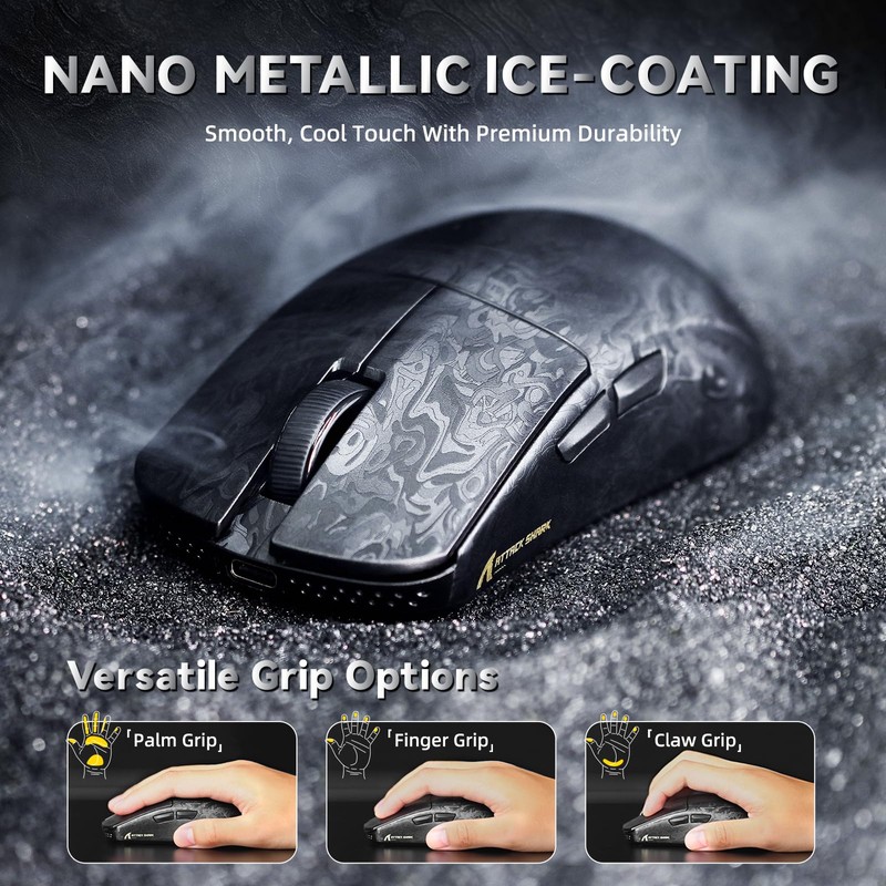 ATTACK SHARK R11 Ultra 8K Carbon Fiber Wireless Gaming Mouse,