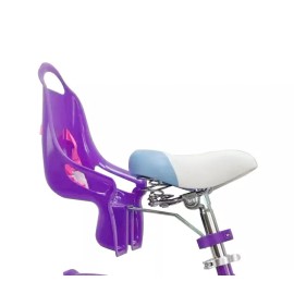 Micargi Girl Kids Princess Safe Bike Training Wheels & Brake Doll Carrier Christmas Gift - 16" Purple