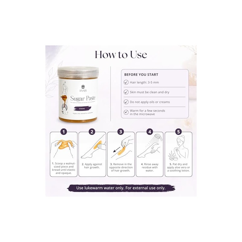 Wax Hair Removal 500g, Strong Consistency – Natural Sugaring Wax