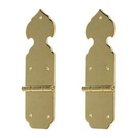 2Pcs Small Brass Hinges - Decorative Heavy Duty Strap Hinges, Gold, 3.34"x1.18"x0.15"