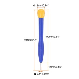 HARFINGTON Plastic Screwdriver 1.3mm Slotted Head Screw Driver Ceramic Repair Hand Tool with Rotatable Cover for High Frequency Maintenance Circuit Adjustment
