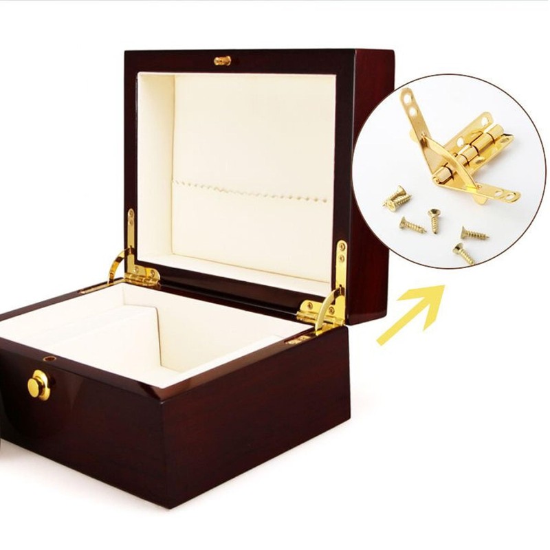 4 Pcs 90 Degree Box Hinges, Heavy Duty Rust-Resistant Jewelry