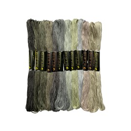 Friendship Bracelet String 12 Skeins, Embroidery Floss Cross Stitch Embroidery Thread Floss Bracelet Making Yarn, Craft Floss (Grey Series)