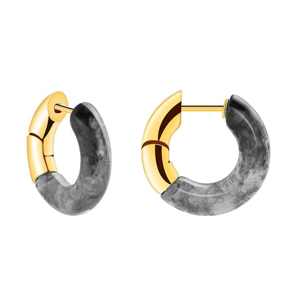 Small Resin Hoops Earrings for Women - Loop Earings Hypoallergenic